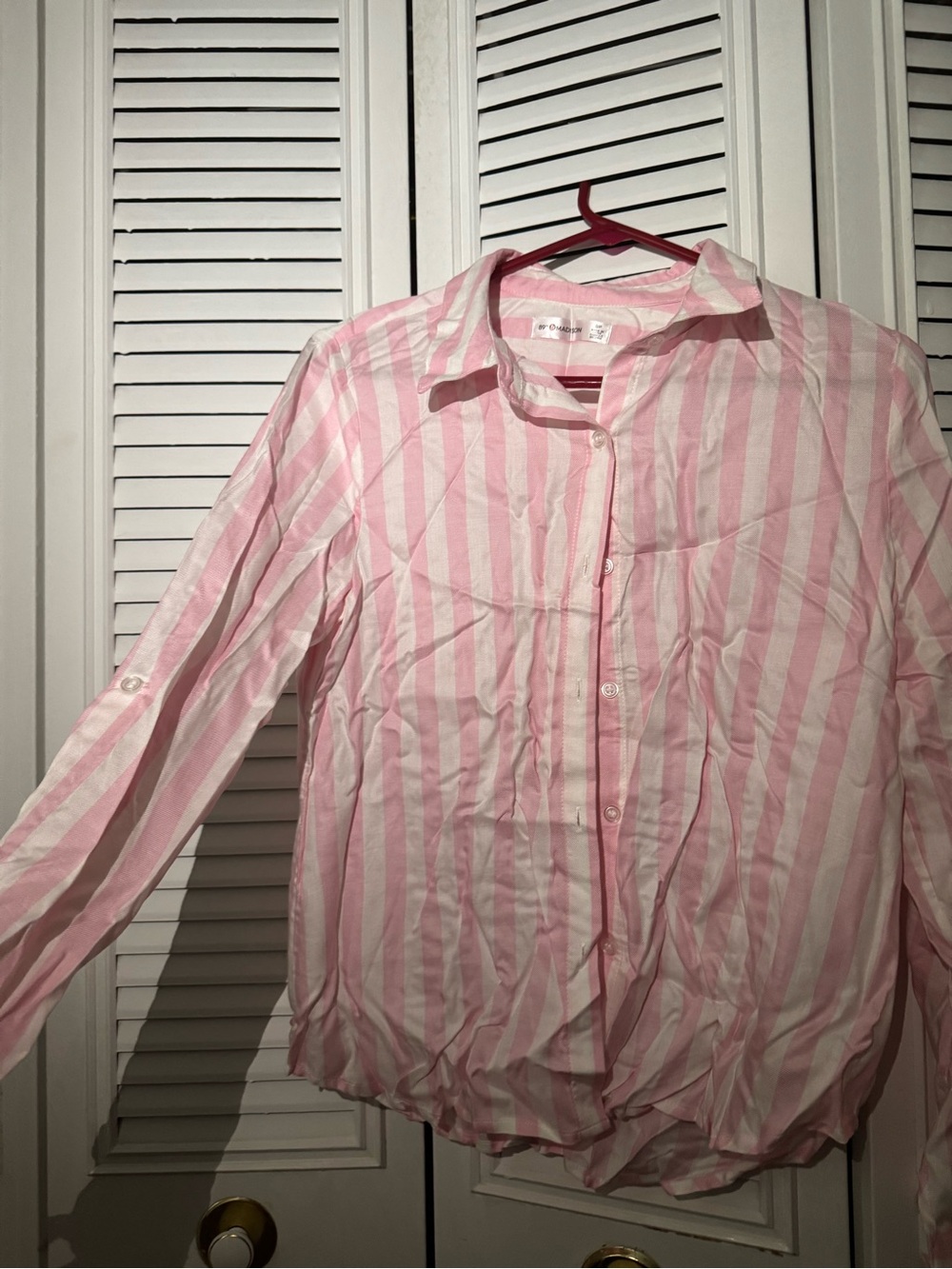 89th & Madison Pink and White Striped Shirt